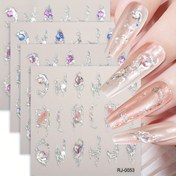 Resim 4 adet 5D Taşlı Glitter Tırnak Sanatı Stickerları - Vintage Esintili İlkbahar & Yaz Renkli Kendinden Yapışkanlı Dekorlar, Parlak Bitiş, Uygulaması ve Çıkarması Kolay, Kokusuz DIY Manikür & Pedikür Süslemeleri Salon & Ev Kullanımı için, Tırnak Sanatı İçin Tırnak Stickerları, Düzenli Uygulama 
