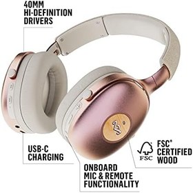 Resim Marley Positive Vibration XL ANC kulaklık: Kulak üstü kablosuz aktif gürültü engelleyici Bluetooth kulaklık, 32 saat çalışma süresi, mikrofonlu katlanabilir kulaklık, bakır 