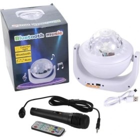 Resim Gaman Rgb Bluetoothlu Kareoke Hoparlör - Disko Topu Sese Duyarlı Renkler Kumandalı Renkli LED Top+Fm Radyo 