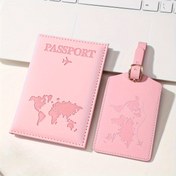 Resim Harita Baskılı Kişiselleştirilmiş Pasaport Tutucu ile Bagaj Etiketi Pasaport Tutucu Seti 