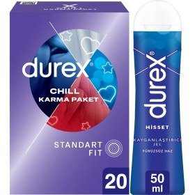 Resim Durex Chill Karma Paket Prezervatif 20’li + Durex Play Jel Hisset, 50 ml 