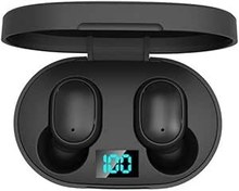 Resim POLYGOLD E6s True Kablosuz Kulaklık Dijital Göstergeli Bluetooth Kulaklık 5.0v-siyah Renk 