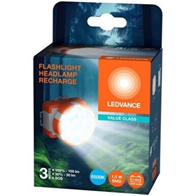 Resim Ledvance Led 1.8W 6500K 100LM IP20 3 Farklı Mod Beyaz Işık Şarjklı Büyük Kafa Lambası 