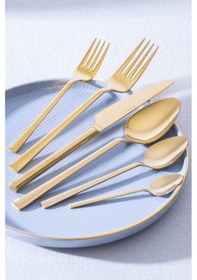 Resim Acar Lara 72 Parça Gold Çatal Kaşık Bıçak Takımı Gold 