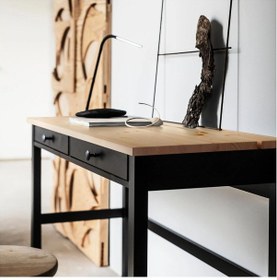 Resim Çalışma Masası, Venge-açık Kahverengi Hemnes 120x47 2 Çekmeceli Masif Ahşap Meridyendukkan 