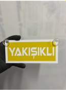 Resim Sarı Renk Üzeri Beyaz Renk Yakışıklı Yazılı Vantuzlu Cam Süsü 