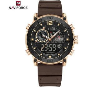 Resim Fochsia Navıforce Erkek Spor Saati: Su Geçirmez, Kronograf, Çift Zaman, Golden Brown Diğer 