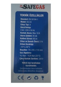 Resim Safegas Gaz Doğalgaz , Lpg Alarm Cihazı 