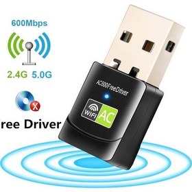 Resim Schulzz Mini Wi-Fi USB Adaptör Kablosuz Alıcı Adaptörü 600Mbps 5Gh 