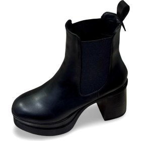 Resim Punto 322141 Platformlu Lastikli Çekme Bot 'topuk 8.5 Platform 3.5 Cm' 