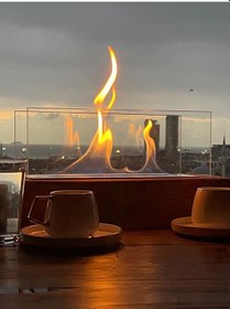 Resim Alitiki Ahşap Masa Üstü Şömine 