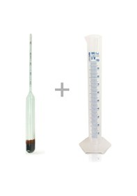 Resim Aek-tech 0-40 Etil Alkol Alkolmetre Ve 100ml Plastik Mezür Seti 
