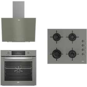 Resim Beko Yeni Gri Cam Avantaj Set - 3’lü Ankastre Set (fırın + Ocak + Davlumbaz) 
