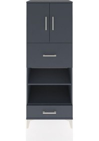 Resim Hyperion Dolap 4 Raflı 2 Çekmeceli 2 Kapaklı 60x44x163 Antrasit-antrasit Antrasit 
