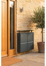 Resim Lıccıa Metal Ayakkabılık 2 Li Yatay Kilitli Model Antrasit 