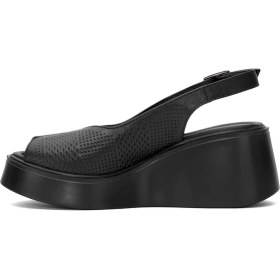 Resim Pierre Cardin PC-54587 Kadın Hakiki Deri Dolgu Topuk Sandalet Siyah 