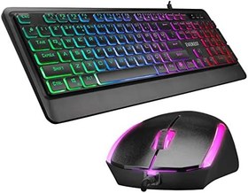 Resim Everest KM-R59 FORZA PLUS Siyah Usb Rainbow Backlight Q Klavye + 1200 dpi Mouse Set 