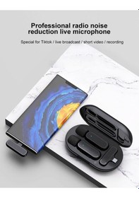 Resim K60/k61 Kablosuz Yaka Mikrofonu Şarj Kutulu 2.4ghz Gürültü Azaltmalı Mini Mikrofon Apple Uyumlu iPhone & Andr 