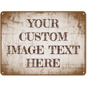Resim Özelleştirilebilir Vintage Metal Tabela, Eskitme Tasarımlı Kişiselleştirilmiş Duvar Dekoru, Boyut 20.32x30.48 cm, Ticari Kullanım için Uygun, Ofis, Bar, İç ve Dış Mekan 