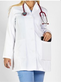 Resim Prof Medikal Önlüğü Yüksek Kalite ''jasmine'' Beyaz Önlük Doctor Hemşire Öğretmen 001 