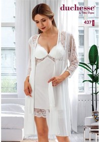 Resim Duchesse 437 Çeyizlik Dantelli Saten 6'lı Set -ekru Ekru 
