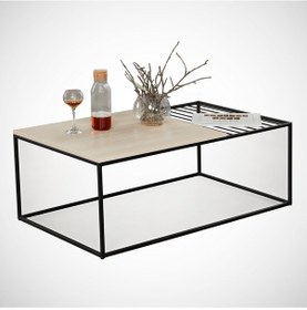 Resim Zinus Orta Sehpa Metal & Orta Masa Açık Meşe /Metal Ayaklı Sehpa 