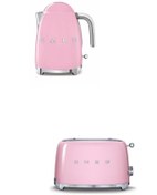 Resim Smeg Pembe Kettle Ve 2x1 Ekmek Kızartma Makinesi Seti Klf03-tsf01pkeu 