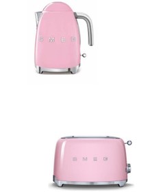 Resim Smeg Pembe Kettle Ve 2x1 Ekmek Kızartma Makinesi Seti Klf03-tsf01pkeu 