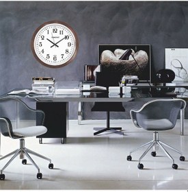 Resim Ters 46 Cm Ters Rakamlı Çalışan Aynadan Okunan Berber Duvar Saati Ahşap 