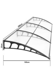 Resim Genel Markalar LUPIN Kapı Pencere Üstü Pratik Sundurma 105x360 cm - Şeffaf 