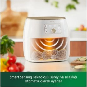 Resim Philips Airfryer Xxl 7.3 L 1.4 kg Akıllı Sıcak Hava Fritözü Beyaz 