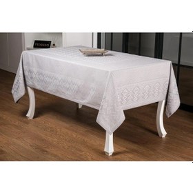 Resim Ezgi Lüx Jakar Polycotton Kumaş Gri Masa Örtüsü 160x220 Cm - 1065 Çok Renkli 