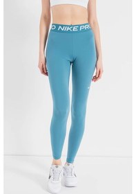 Resim Nike Pro 365 Dri Fit Training Mid Rise Full Length Tight Fit Toparlayıcı Tayt Açık Mavi Açık Mavi 