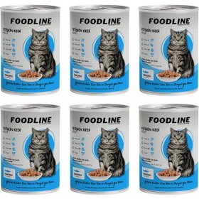 Resim Foodline Somonlu Yetişkin Kedi Konservesi 6 x 400 G 