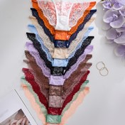 Resim 12'li Paket Kadınlar için Şık Dantel Yüksek Bel Hipster Pijamalar - Altlardan Dar, Esnek ve Rahat Günlük ile Özel Durumlar 