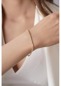 Resim 14 Ayar Altın Işıltılı Burgu Halat Zincir Bileklik 2.65 Mm Sarı Altın 
