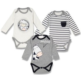 Resim İnek İle Kuzu Üçlü Erkek Badi Lacivert 