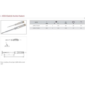 Resim İzeltaş İzeltaş 190 Mm Kontrol Kalemi - Düz Uçlu 4550 17 0190 