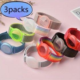 Resim 3'lü Paket Naylon Elastik Bant + Yumuşak TPU Kılıf Entegre Air Tag Takipçisi için | Ayarlanabilir, Kendinden Yapışkanlı Güvenlik Tokası/Nefes Alabilen/Rahat/Tam Sıkı Uyum/Hızlı Giyim/Çok Amaçlı Şık Dayanıklı Koruyucu Kasa - Yaşlılar/Cocuklar/Dış Mekan Kullanımı ve Günlük Yaşam İçin Naylon Bileklik, Yaşlı Bakım Aksesuarı, Hızlı Ayar Tokalı 