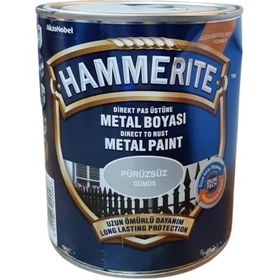 Resim Marshall Hammerıte Metal Boyası Pürüzsüz 0,75 Lt Gümüş 