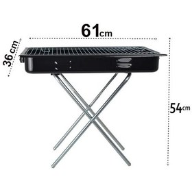 Resim Paslanmaz Emaye Seyyar Ayaklı Kömürlü Mangal 60 CM 