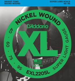 Resim D'addario Exl220Sl Bas Gitar Tel Seti. Xl. 40-95. Super Long Scal 