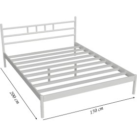 Resim Metalia Diego Çift Kişilik Karyola Beyaz 150 x 200 cm 