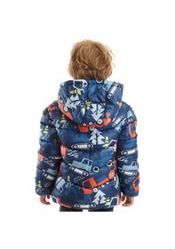 Resim Denokids Arabalar Erkek Çocuk Su İtici Kapüşonlu Mont Renkli 