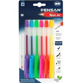 Resim 2 Adet Pensan 6'lı Renkli Neon Jel Kalem 
