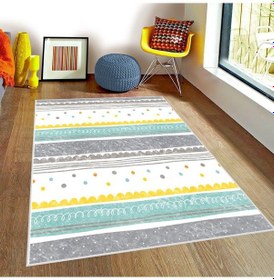 Resim Bebişim Puantiyeli Yıldızlı Çocuk Odası Halısı Çok Renkli 