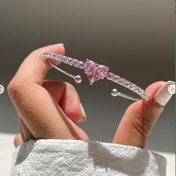 Resim 1 adet Kadınlar için Ayarlanabilir Kalp Taşlı Bilezik - Y2K Lüks Tarzı, Pembe ve Şeffaf Değerli Taş Tasarım, Günlük Kıyafet veya Sevgililer Günü Hediyesi, Her Gün Takı | Zarif Bileklik | Alaşım Yapısı, Kalp Mücevher 