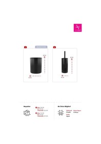 Resim Prima Nova Flores 2'li Banyo Seti - Siyah Siyah 