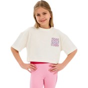 Resim Skechers G Graphıc Crop Kız Çocuk Beyaz Tişört 