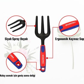 Resim WORKPRO WP331027 290x82mm Çelik Profesyonel Mini Bahçe Çatalı 